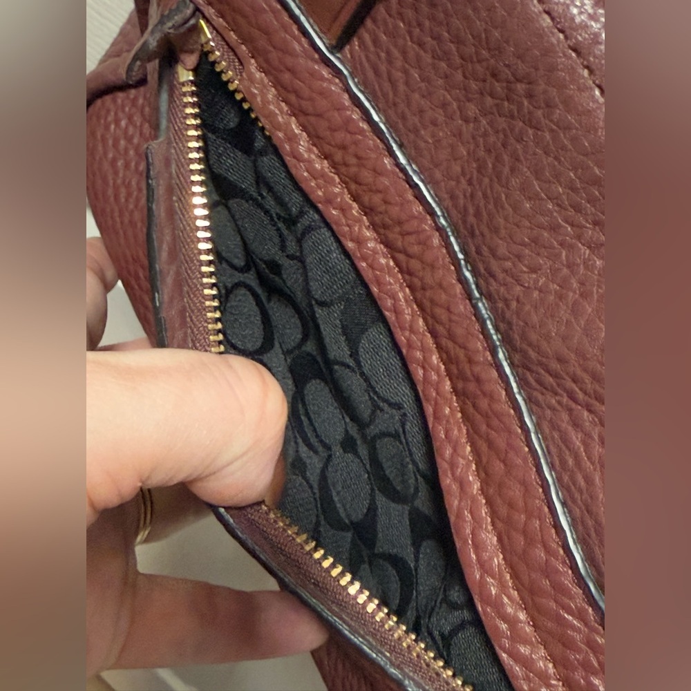 COACH Bleecker Boudreaux Pebbled Leather Mini Brooklyn Messenger Bag - Picture 13 of 16